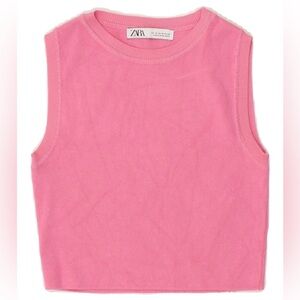 Zara Pink Cropped Tank Top